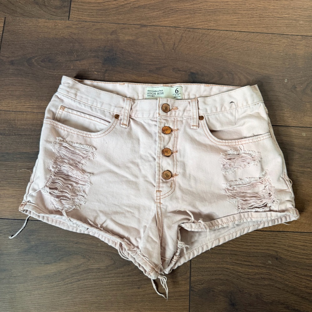 Abercrombie & Fitch Light Pink Jean Shorts